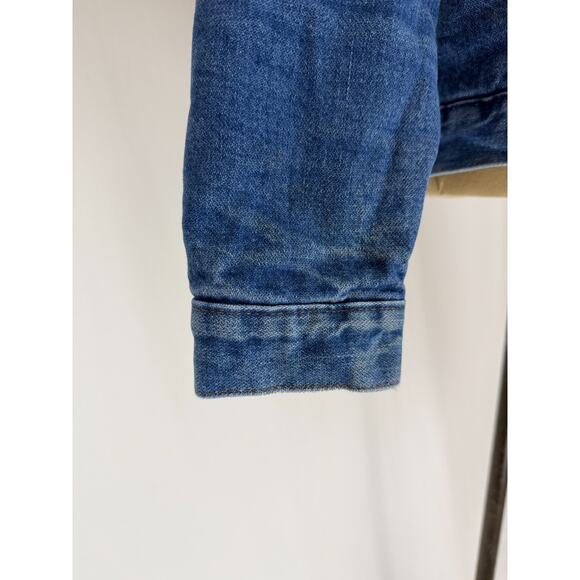 90's Vintage WRANGLER Sherpa Lined Denim Jacket Men's Trucker MEDIUM #0101 - Picture 9 of 16